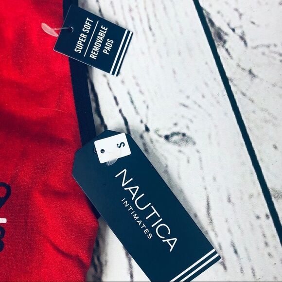 Nautica Intimates Sports Bra Red with Logo Small - Picture 4 of 5